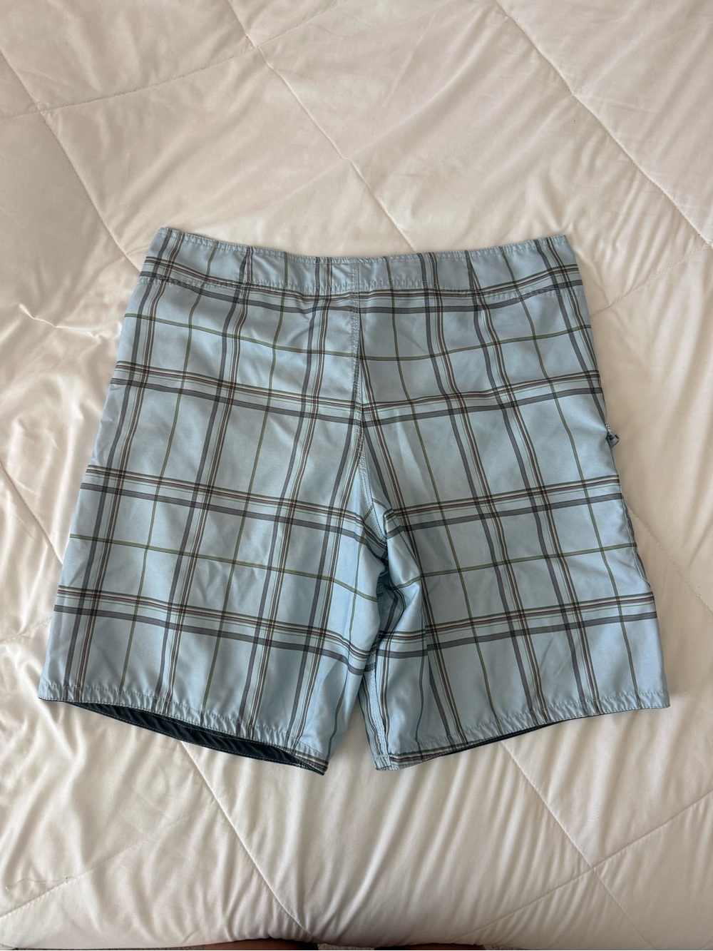 Vintage Mens Mossimo Blue Plaid Board Shorts
